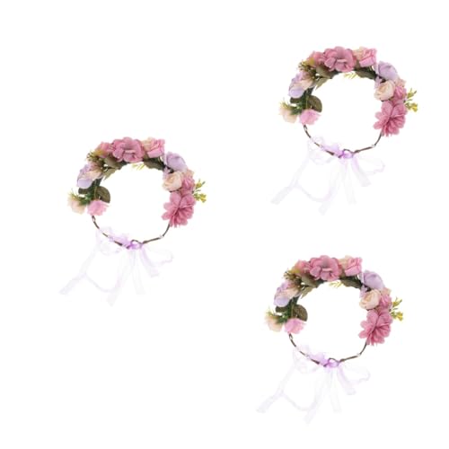 MAGICLULU 3St Braut Blumenstirnband hochzeitshaar schmuck wedding hair accessories elastisches Haar verzierte Stirnbänder für Damen Haargummis Haarschmuck für die Hochzeit von MAGICLULU