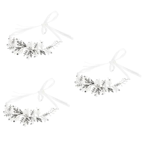 MAGICLULU 3St Braut Stirnband frauen kopfschmuck Accessoires für Haarbänder hair accessories for hochzeitshaar schmuck Haarschmuck für die Hochzeit Haargummi Party-Kopfschmuck Mode von MAGICLULU