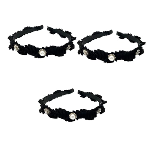 MAGICLULU 3St Falten Stirnband Stirnband modisches Haarband Stirnband für Frauen fasching haarschmuck faschings haarschmuck Haargummi deko stylischer Kopfschmuck Vintage-Stirnband Fee Organ von MAGICLULU