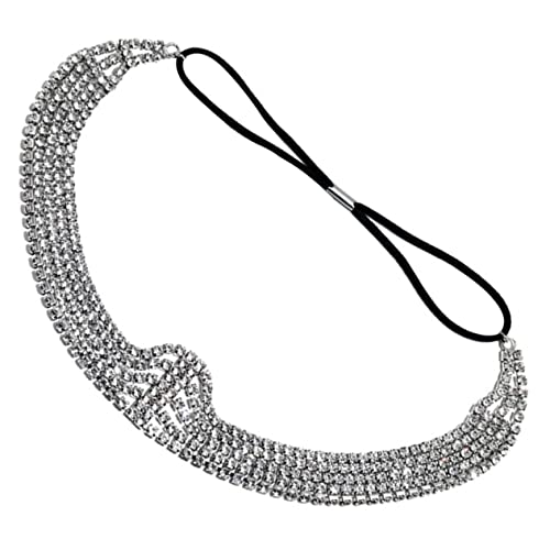 MAGICLULU 3St Geschichtetes Strass-Stirnband elastische haargummi elastisches haarband dehnbare Haargummis Kronen-Stirnband Haarschmuck für die Hochzeit Kopfkette für Damen Kopf Kette Mode von MAGICLULU