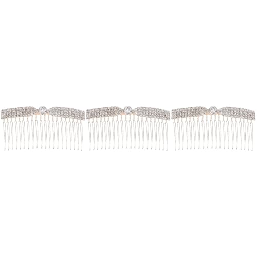 MAGICLULU 3St Haarkamm Diamant-Haarspangen Seitenkamm für die Hochzeit koreanische haarspangen kopfschmuck Tiara Knallkamm Kreative Haarnadelkurve Strasssteine Kopfbedeckung Zubehör von MAGICLULU