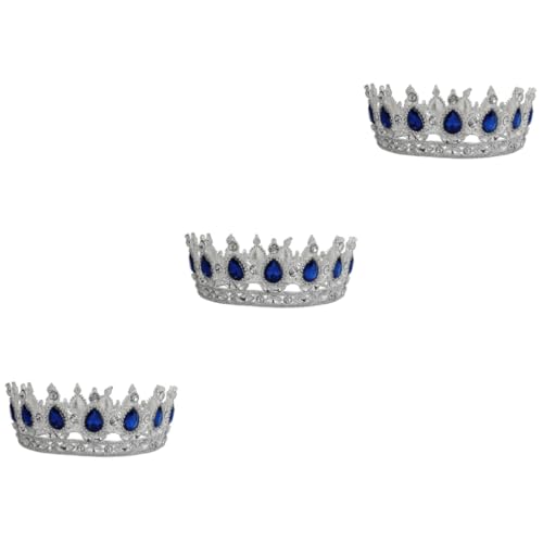 MAGICLULU 3St Haarschmuck Stirnbänder für Damen Strass Kristallbarock Stirnband Tiara Accessoires für Hochzeitskleider Hochzeitskopfschmuck Prinzessin Kopfbedeckung Schal Krone Braut Zubehör von MAGICLULU