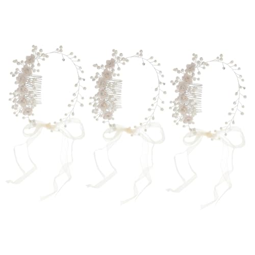 MAGICLULU 3St Haarschmuck für Blumenmädchen Haarschmuck für Kinder Perle kinder haarschmuck hair accessories for Blumenmädchen Haarschmuck Haarband Stirnbänder für Blumenmädchen Süss von MAGICLULU