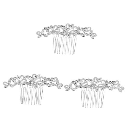 MAGICLULU 3St Haarschmuck für die Hochzeit Haarkämme Haarspange Kristall Brautkopfschmuck für die Hochzeit Tiara Haarschmuck für die Braut Brautkamm Strasssteine Kopfbedeckung von MAGICLULU