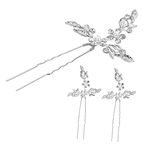 MAGICLULU 3St Kamm Vintage Haarstäbchen formen Haarstäbchen hair fork haargabeln Haarspangen Haarklammer Haarnadel für Mädchen Haargabel für Mädchen Hochzeit Haarstock Metall Haarschmuck von MAGICLULU