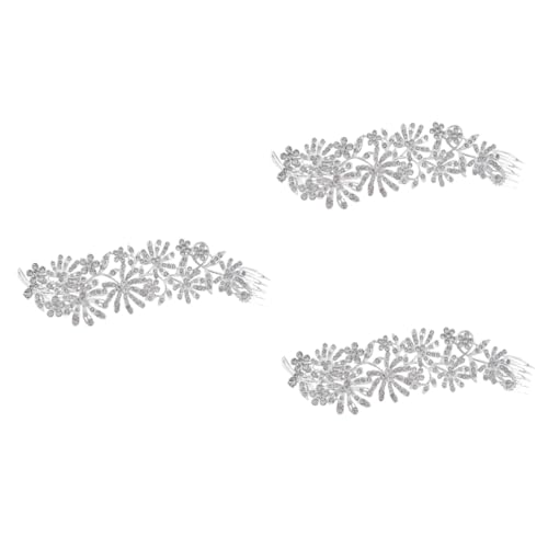 MAGICLULU 3St Kamm weihnachts haarschmuck weihnachtshaarschmuck weihnachtshaar schmuck Haarschmuck für die Brautjungfer Haarschmuck für die Hochzeit Kleid Haare hoch Legierung Weiß von MAGICLULU