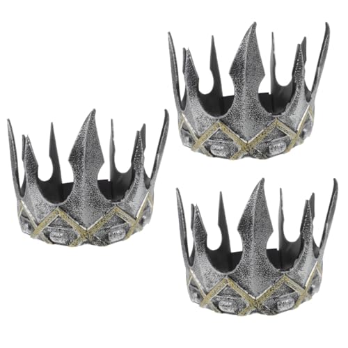 MAGICLULU 3St Krone Haarschmuck camoing stutzenhalter Tiara-Stütze Piraten-Accessoires für Männer Party-Tiara Kopfbedeckungen für Partykostüme tragbar schmücken Kleidung Requisiten Kind Pu von MAGICLULU