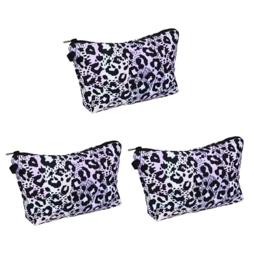 MAGICLULU 3St Leopard-Kosmetiktasche Make-up-Taschen-Organizer Damen Clutch geldbörse Aufbewahrungstasche Kosmetiktasche Portable Makeup Tasche Reisekosmetiktasche Drucken 3D von MAGICLULU