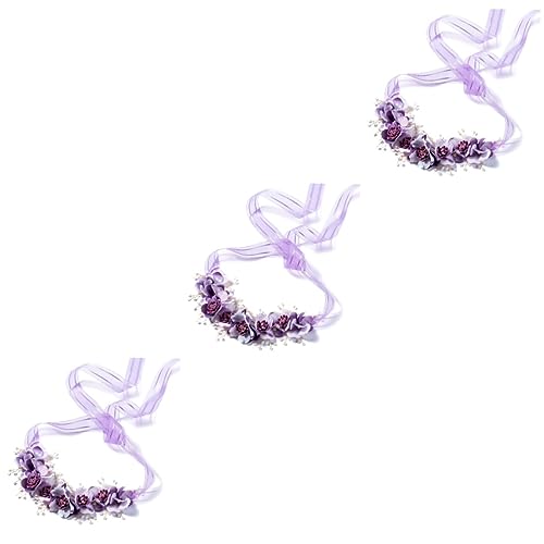 MAGICLULU 3St Kopfschmuck für Kinder Blumenkranz für Kinder Blumenkranz für besondere Events Tiara Kopfkranz für Blumenmädchen Mädchen Hochzeit Haarschmuck angepasst Kopfbedeckung Produkt von MAGICLULU