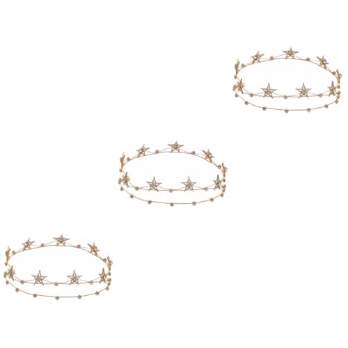 MAGICLULU 3St Pentagramm-Stirnband Haarschmuck Haarband Glitzerstirnbänder für damen Stern-Kopfschmuck für Frauen Kopfhörer Haargummi frauen kopfschmuck braut kopfschmuck Luxus Kleidung Hut von MAGICLULU