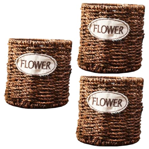 MAGICLULU 3St Rattan-Ornamente Retro-Vase Mini-Bleistifte Bürodekoration Stift-Organizer für den Schreibtisch Aufbewahrungseimer für Stifte Kerze Stifthalter Container Weide Stifteimer von MAGICLULU