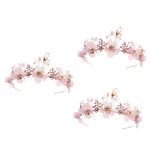 MAGICLULU 3St Simulations blumen haarband hochzeitshaar schmuck wedding hair accessories Strass-Accessoires für Frauen Blumenstirnbänder Haarschmuck Haargummi Strass-Stirnbänder für Frauen von MAGICLULU