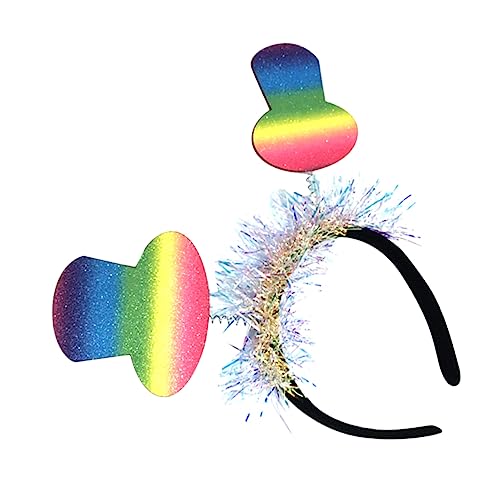 MAGICLULU 3St Stirnband mit Regenbogenhut mädchen stirnbänder Kostümschmuck kopfschmuck Bunte Stirnbänder Regenbogen-Haarband Europäisch und amerikanisch Kopfbedeckung Haarschmuck Deckel von MAGICLULU