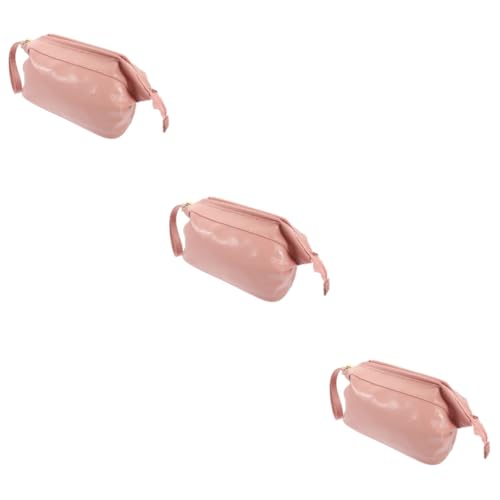 MAGICLULU 3St Waschtasche Kosmetiktasche turnsackerl turntasche Handtaschen für Damen rosa Make-up-Etui Make-up-Taschen Kosmetiktasche aus Leder Damen Schminktasche Reißverschluss Wäschesack von MAGICLULU