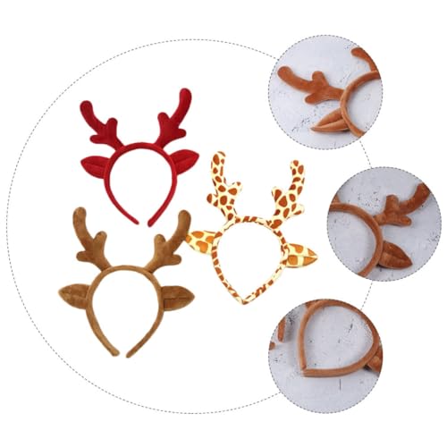 MAGICLULU 3St Weihnachtsgeweih Stirnband weihnachts kopfschmuck weihnachtskopfschmuck Rentier-Stirnband basteln Weihnachtshaarkostüm kuscheltier Weihnachts-Cosplay-Stirnband von MAGICLULU