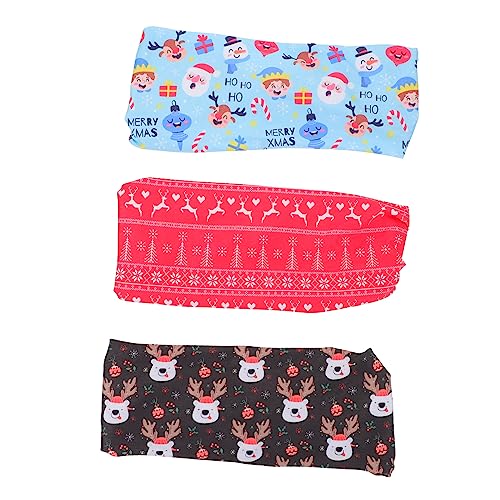 MAGICLULU 3St Weihnachtsstirnband Herren-Bandanas Weihnachtsfrauen-Stirnband haarband set weihnachts haarreif Hijab Haargummi Kopfwickel Weihnachtskopftücher Winter Kopfbedeckung Heizung von MAGICLULU