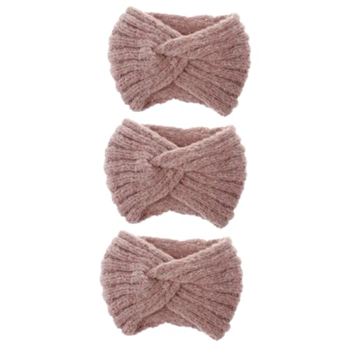 MAGICLULU 3St modische Kopfbedeckung elastische gestrickte Kopfbedeckung damen stirnbänder haarschmuck warmhalte Stirnband Häkelnadel Kreuzkopfschmuck gestrickte Haarreifen von MAGICLULU