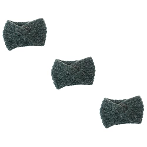 MAGICLULU 3St gestrickte Haarreifen gehäkeltes elastisches Stirnband Haarbänder für Damenhaar warmhalte haarband Haargummis haarschmuck Kreuzkopfschmuck westlicher Stil Garn von MAGICLULU