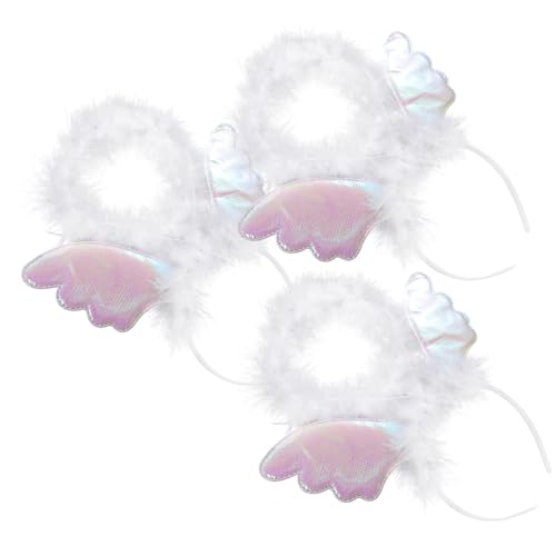 MAGICLULU 3st Engelsflügel Stirnband Engel Cosplay Stirnband Weihnachtsengel-kopfschmuck Engel-halo-haarschmuck Mädchen Stirnbänder Engels-tiara-haarreifen Schüttgut Fräulein Plastik Zubehör von MAGICLULU