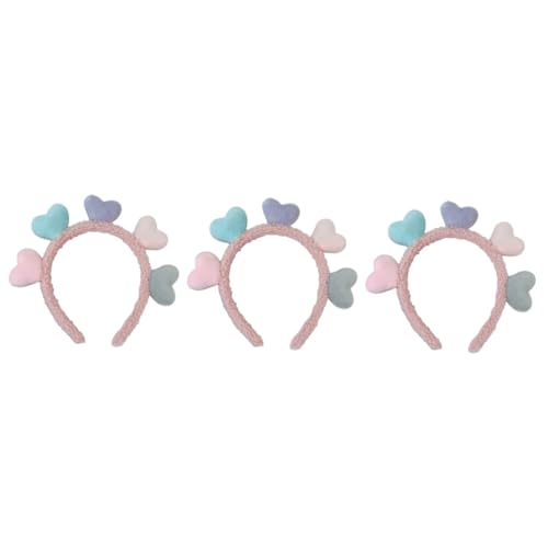 MAGICLULU 3St liebe Stirnband Haarschmuck kinder stirnband Geschenke für Mädchen Mode Haargummi Haarband Party-Stirnband farbiges Herz-Stirnband wild schmücken Zubehör Kopfbedeckung Fräulein von MAGICLULU