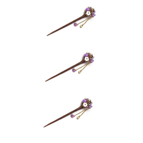 MAGICLULU 3St Vintage Haarstab graceling dirndl elegant Haar Essstäbchen Frauen Kopfschmuck aus Kristall Retro-Haarstab traditioneller Haarstab klassisch Haarstock Haarnadel Damen von MAGICLULU