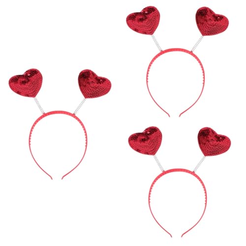 MAGICLULU 3St Frauen lieben geformtes Stirnband Amorherz-Stirnband Outfits dartscheibe kinder mitgebsel kinder Auto Zubehör Haarschmuck für die Hochzeit Frauen Haarreifen Herzförmig Kleidung von MAGICLULU