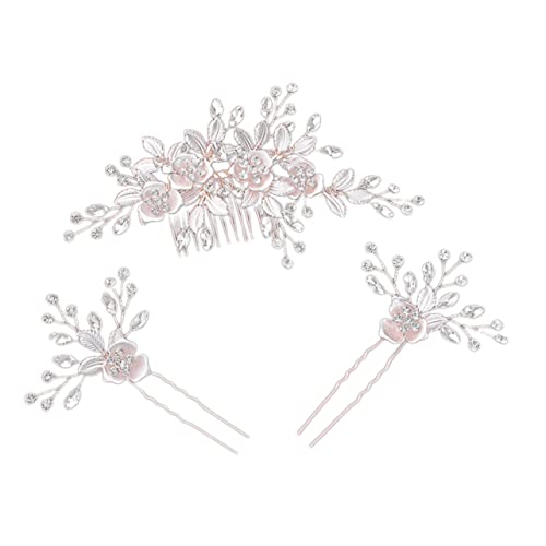 MAGICLULU 3st Haarschmuck Für Die Braut Hochzeit Haarnadel Hochzeitskopfschmuck Für Die Braut Haarschmuck Für Die Hochzeit Tiara Für Die Hochzeit Der Braut Haarklammer Haarspangen Kamm Blatt von MAGICLULU