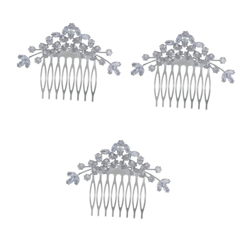 MAGICLULU 3St Kamm hochzeitshaar schmuck wedding hair accessories Haarschmuck für Mädchen Strass-Haarspangen für Frauen Tiara Brautkopfschmuck für die Hochzeit Braut Hochzeit Haarkamm von MAGICLULU