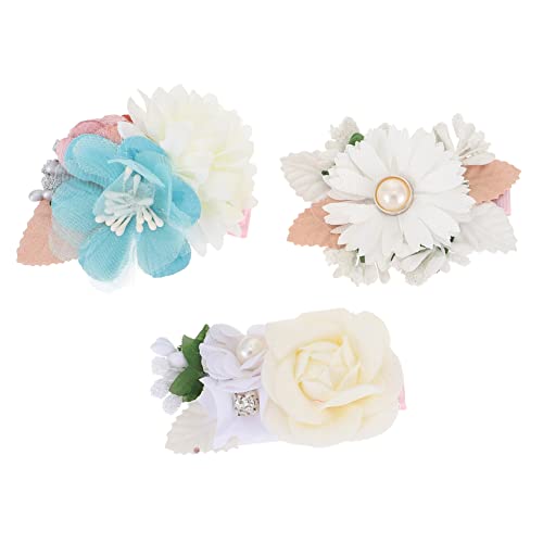 MAGICLULU 3st Künstliche Kopf Haarspange Baby- Haarspangen Des Babys Seitliche Haarnadel Hochzeitshaar- Pins Blumen- Snap- Barrettes. Brauthaar Stoff Brautjungfer Knopf Niedlich von MAGICLULU