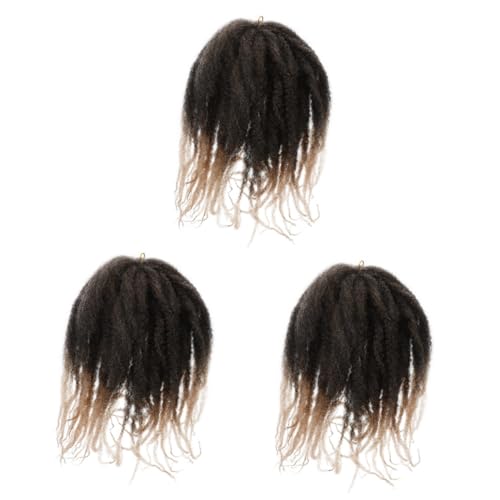 MAGICLULU 3st Raupe Dreadlocks Perücke Häkelnadeln Lockige Perücke Gehäkelte Geflochtene Haarverlängerungen Haarverlängerung Flechten Häkelgeflecht Chemische Faser Frau Verlängern Weben von MAGICLULU