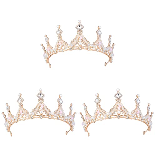 MAGICLULU 3st Stirnbänder Für Mädchen Juwelenbesetztes Stirnband Mädchen Stirnband Braut-tiara Hochzeit Kopfschmuck Turban-stirnband Braut Kopfschmuck Diamantornamente Zubehör Kind Kristall von MAGICLULU