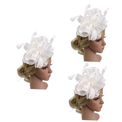 MAGICLULU 3st Stirnband Für Hochzeit Halloweenkostüm Stirnband Für Damen Kopfschmuck Haarspangen Für Damen Kopfdekoration Hochzeits-fascinator-hüte Strass-hut Mode Braut Blumendekoration von MAGICLULU