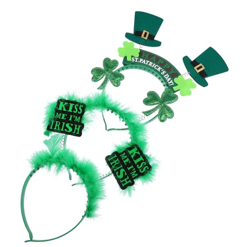 MAGICLULU 3St Stirnband st. Patricks Kopfbedeckung Requisiten Kleeblatt-Stirnbänder haarschmuck haar zubehör Kleidung Kleeblatt-Haarband Party-Haarreifen Pop Haarring das Banner Hut von MAGICLULU