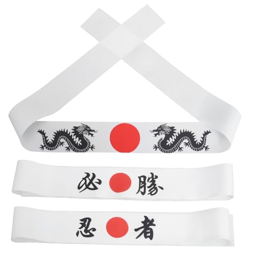 MAGICLULU 3stücke Japanisches Stirnband Für Männer Karate-stirnband Mit Ninja-print-design Japanisches Design Für Modisches Statement von MAGICLULU