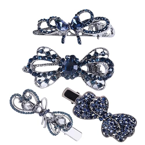 MAGICLULU 4 Packung Bowknot-Haarnadel Haarspangen aus Kristall Kostüm Haarbänder Schlüsselbund Haarklammer Kopfbedeckungen für Mädchen Haarschmuck Krawatte Schlüsselanhänger Diamant Fräulein von MAGICLULU