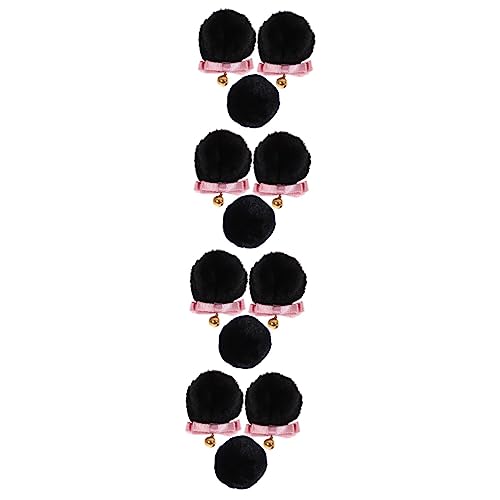 MAGICLULU 4 Sätze Bärenohr-haarclip-set Tragen Clips Yogi Ohren Zubehör Bear Ohrspangen Handgemachtes Haarnadel Bärenkostüm Damen Haarspangen-cosplay Schwarz Stoff von MAGICLULU