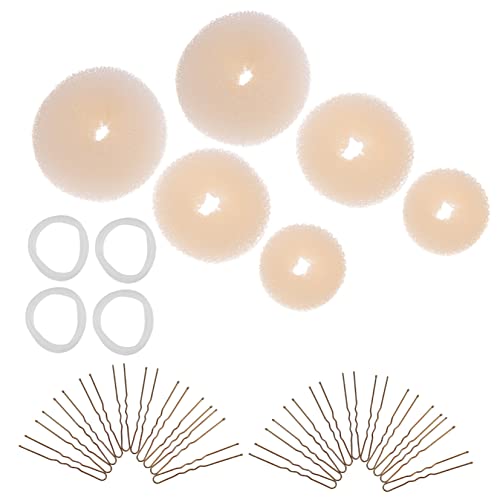 MAGICLULU 4 Sätze Haarset für Frauen Haarknotenhersteller Werkzeug Haarschmuck Haar Klammern Schwämme Haarschwamm Pferdeschwanzhalter Styling-Lockenwickler selber machen Gittergewebe binden von MAGICLULU