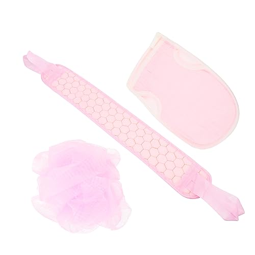 MAGICLULU 4 Sätze dreiteiliges Badetuchset Peeling-Rückenwäscher Luffa-Schwammkugeln exfoliating towel hamamtücher Handschuhe schrubben badetuch Duschtuch für den Körper Haushalt Badeblume von MAGICLULU
