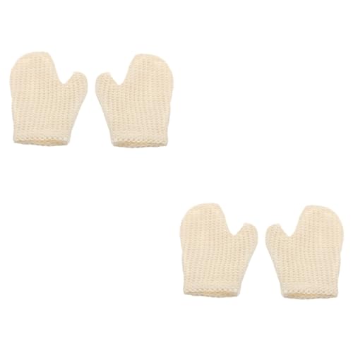 MAGICLULU 4 Stück Badehandschuhe aus Sisal Rückenwäscher Badefäustlinge peeling handschuh exfoliating glove Badetuch Wäschesammler Duschtuch Entblätterungshandschuhe für das Bad sauber Weiß von MAGICLULU