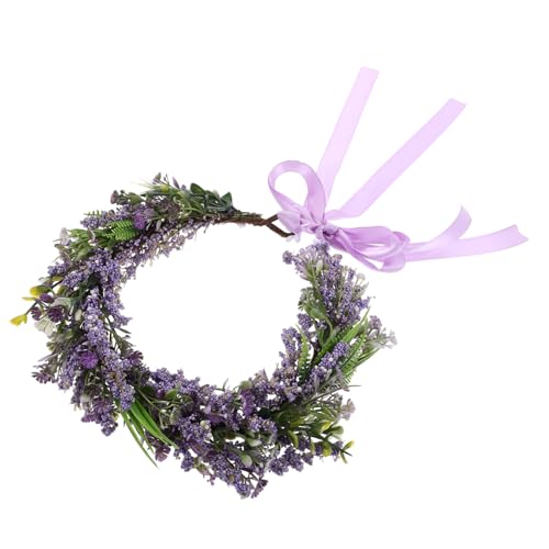 MAGICLULU 4 Stück Blumenkranz Feenhaar Haargirlande für Mädchen Rose Blumengirlande Haarband floraler Kopfschmuck Stirnband Blumenmädchen Haarschmuck künstliche Haarring Damen von MAGICLULU