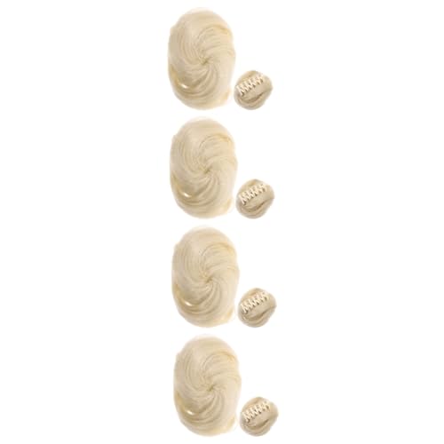 MAGICLULU 4 Stück Clip-Perücke Haarspange mit lockigem Haarschmuck für Frauen Haarspangen perücken Haarklammer Haarnadel Chignon-Haarteil Hochsteckfrisur Hochzeit Haarkralle Kugelkopf von MAGICLULU