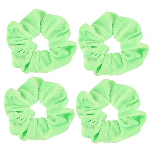 MAGICLULU 4 Stück Dickdarm-Haarring Haargummis Frottee Glow in Dark Haargummis Grün haar zubehör haarschmuck Haargummis groß Haarbänder für Frauen Sanft Halter Schnürsenkel Haarseil Fräulein von MAGICLULU