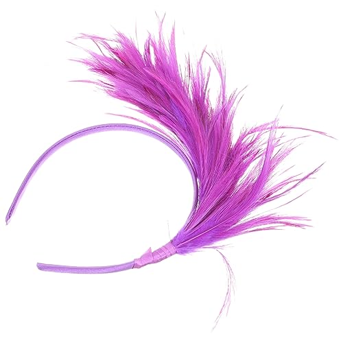 MAGICLULU 4 Stück Feder Stirnband 1920er Kopfbedeckung Für Frauen Make-up-haarband Make-up-stirnbänder Abschlussball-tiara Damenhut Bilden Plastik Violett Fräulein Roter Hut von MAGICLULU