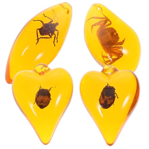 MAGICLULU 4 Stück Fluoreszierende Diy Echt Bienenwachs Anhänger Irreguläre Form mit Insekten Kreative Schmuckaccessoires für und Ohrringe Zufällige Farben Zufällige Farbe von MAGICLULU