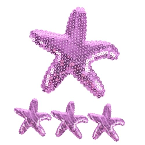 MAGICLULU 4 Stück Frauen Kopfschmuck Haarschmuck Für Damen Seestern-haarspange Mit Pailletten Stern Haarspangen Haarnadeln Kinderring Fingernägel Fräulein Clip Niedlich Violett Kunstleder von MAGICLULU