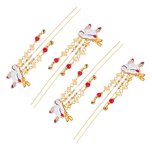 MAGICLULU 4 Stück Fuchs Quasten Clip Haarspangen Aus Haarspangen Im Chinesischen Haarnadel Für Mädchen Haarschmuck Aus Hanfu Kopfbedeckung Mit Fransen Haarnadel Im von MAGICLULU