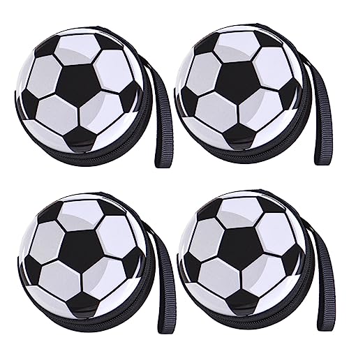 MAGICLULU 4 Stück Fußball Aufbewahrungsbox Münztüten Für Kinder Fußball-partygeschenke Kleine Runde Geldbörse Kleine Geldbeutel B09w5ltvrw Mini-Geldbeutel Mini-fußbälle Knopf Münze Weißblech von MAGICLULU