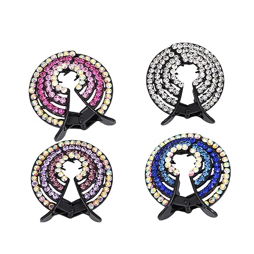 MAGICLULU 4 Stück Haar Klammern Klaue Clips Haarspangen Haarklammern Haarspangen Für Dickes Haar Kopfbedeckungen Für Damen Haarschmuck Aus Strass Haarknotenkamm Strasssteine Räucherspirale von MAGICLULU