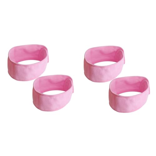 MAGICLULU 4 Stück Kopftuch waschen Haarband hair-band haarbänder Stirnbänder für Damen Make-up-Stirnband Haargummis Turban-Mütze Yoga-Stirnband Sanft Schal Tätowierung Rosa von MAGICLULU