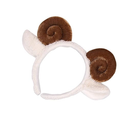 MAGICLULU 4 Stück Haarband süße Tierstirnbänder Tierhaarreifen elastische haargummi party haarreif kuscheltier Headset Tierhaarbänder Schafohren Haarreifen Ziege Croissant Haartuch Hut Kind von MAGICLULU